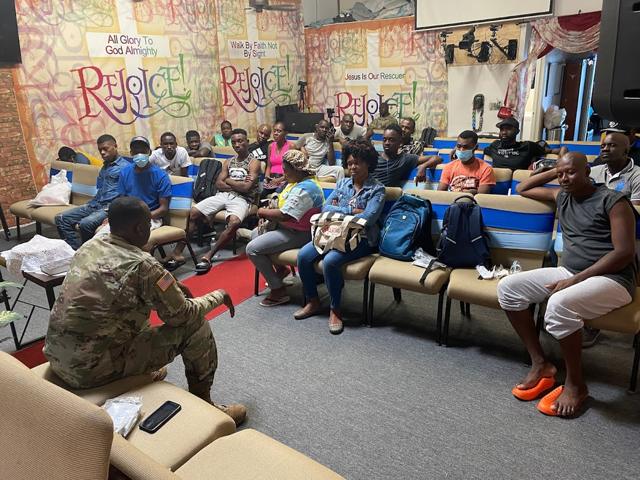 Military ministry gathering at Walk By Faith